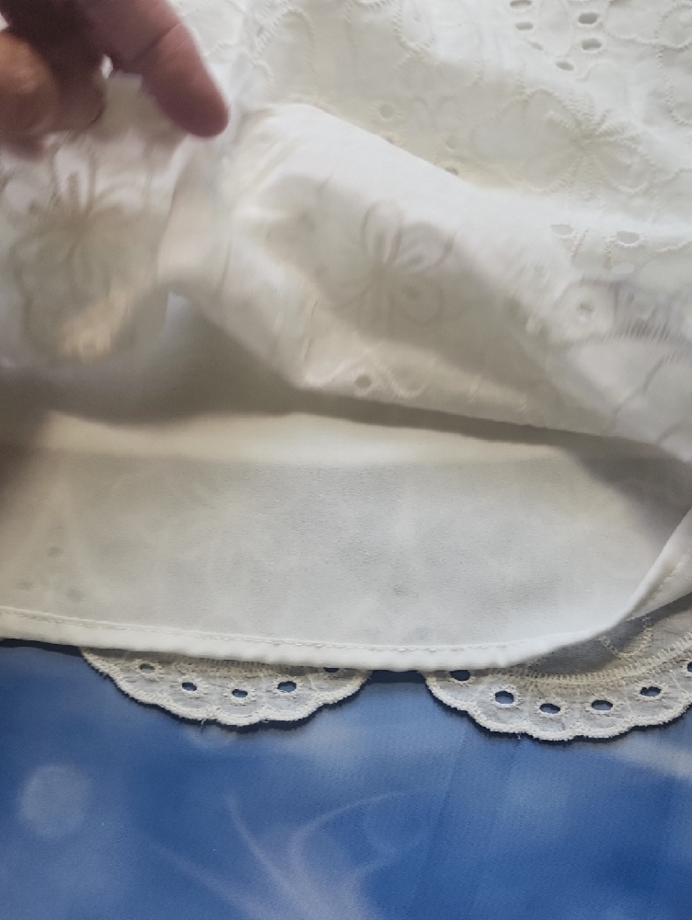 White Eyelet Lace Cap Sleeves Womans Blouse NWOT - Picture 6 of 9